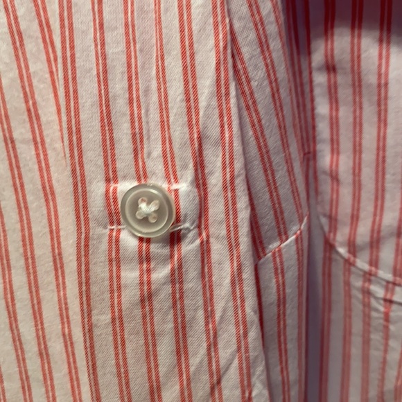 ST. JOHN’S BAY RED/WHITE STRIPED SHIRT SZ XLT - Picture 6 of 13